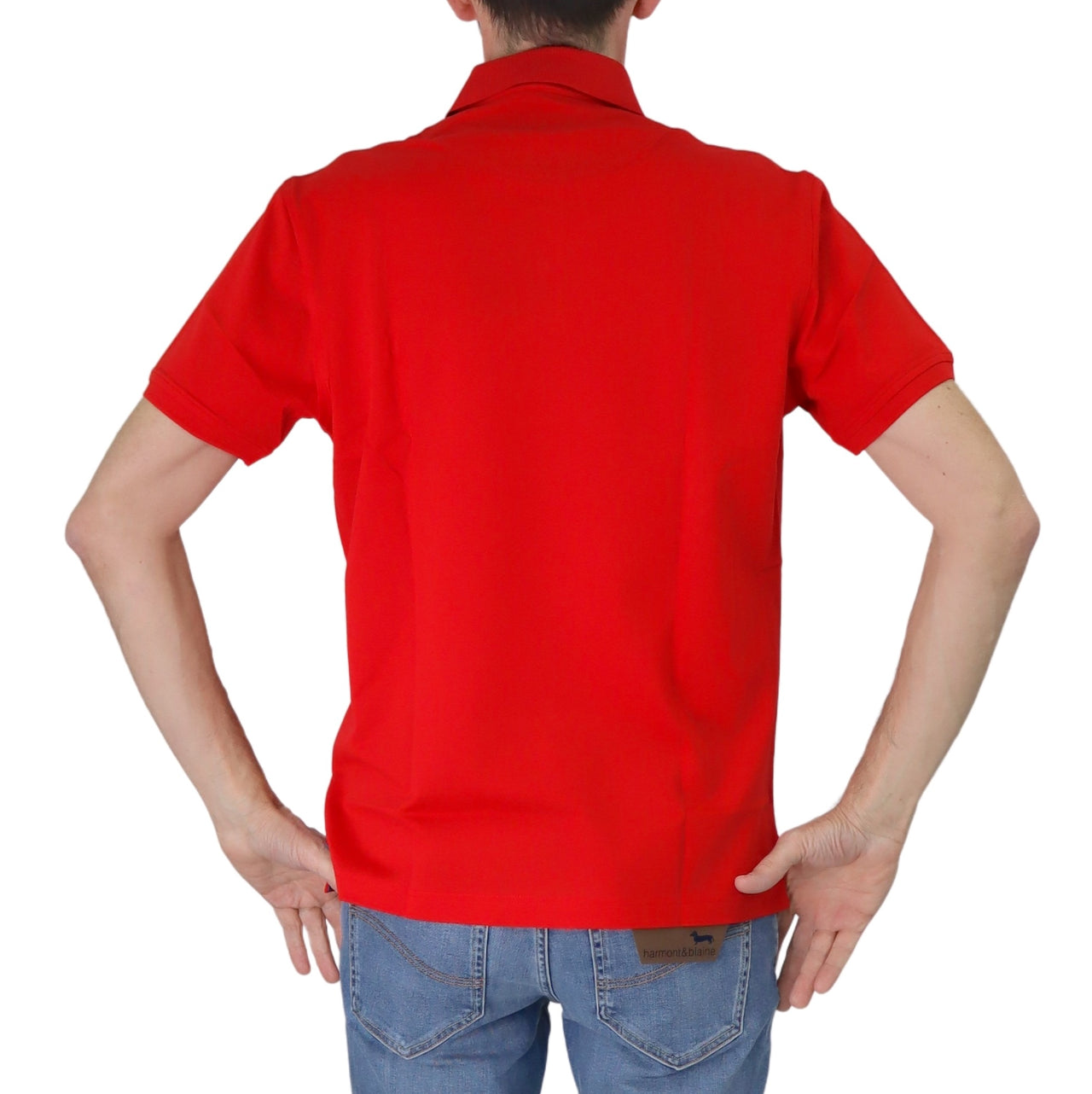 HARMONT&BLAINE polo uomo cotone taschino LRN372 021215 523 ROSSO estate 2025