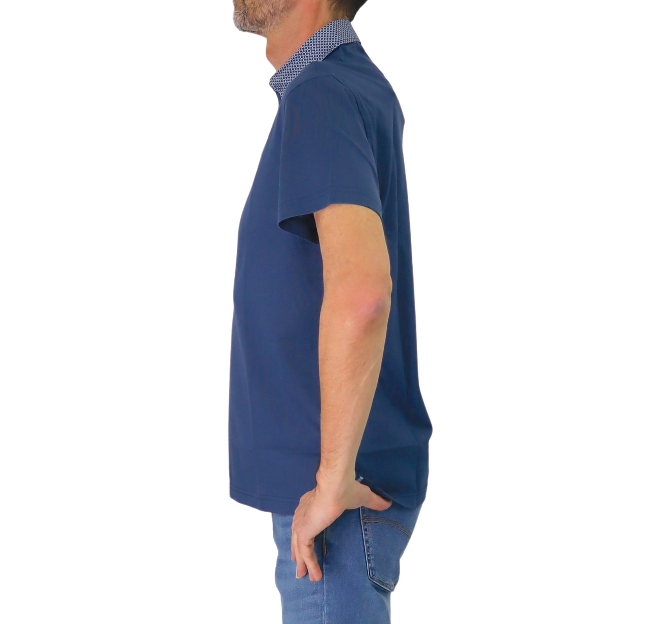 HARMONT&BLAINE polo uomo cotone collo camicia LRN003 S02 020004 802 BLU estate 2025