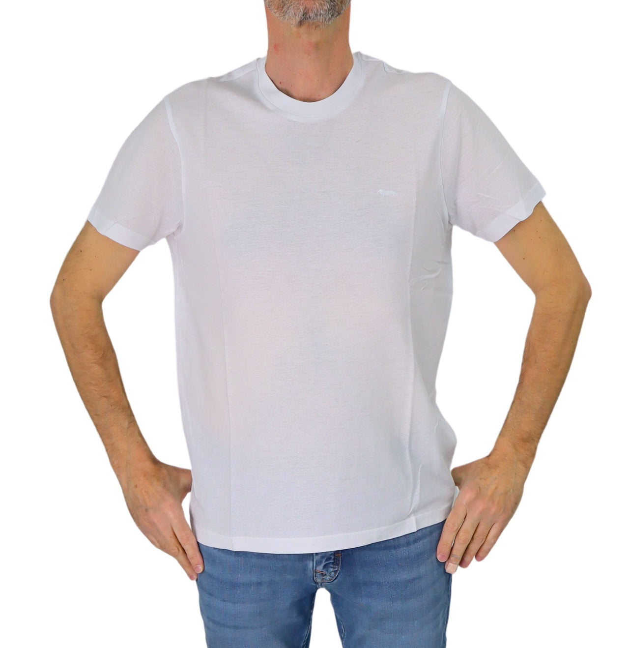 HARMONT&BLAINE t-shirt uomo cotone girocollo IRN236 021753 100 BIANCO estate 2025