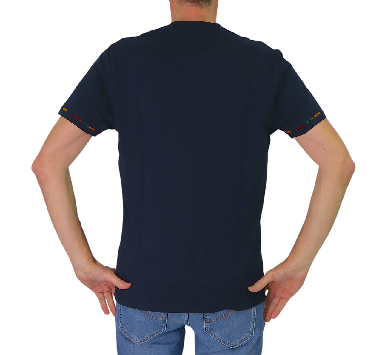 HARMONT&BLAINE t-shirt uomo cotone girocollo IRN257 021813 801 BLU estate 2025