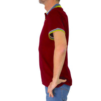 Thumbnail for HARMONT&BLAINE polo uomo cotone collo fantasia riga LRN438 021148 558 BORDEAUX estate 2025