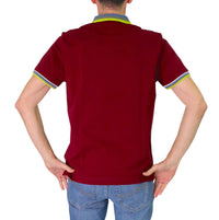 Thumbnail for HARMONT&BLAINE polo uomo cotone collo fantasia riga LRN438 021148 558 BORDEAUX estate 2025
