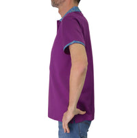 Thumbnail for HARMONT&BLAINE polo uomo cotone collo fantasia LRN375 021215 555 VIOLA estate 2025