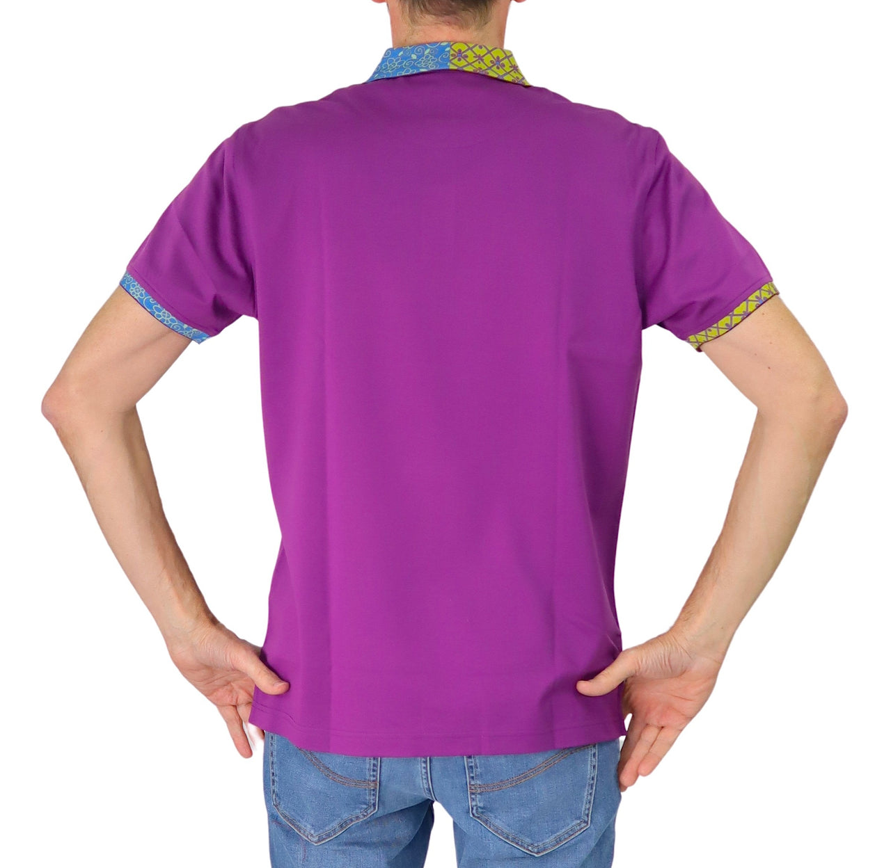 HARMONT&BLAINE polo uomo cotone collo fantasia LRN375 021215 555 VIOLA estate 2025