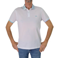 Thumbnail for HARMONT&BLAINE polo uomo cotone collo fantasia LRN375 021215 100 BIANCO estate 2025