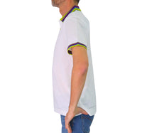 Thumbnail for HARMONT&BLAINE polo uomo cotone collo fantasia riga LRN438 021148 100 BIANCO estate 2025