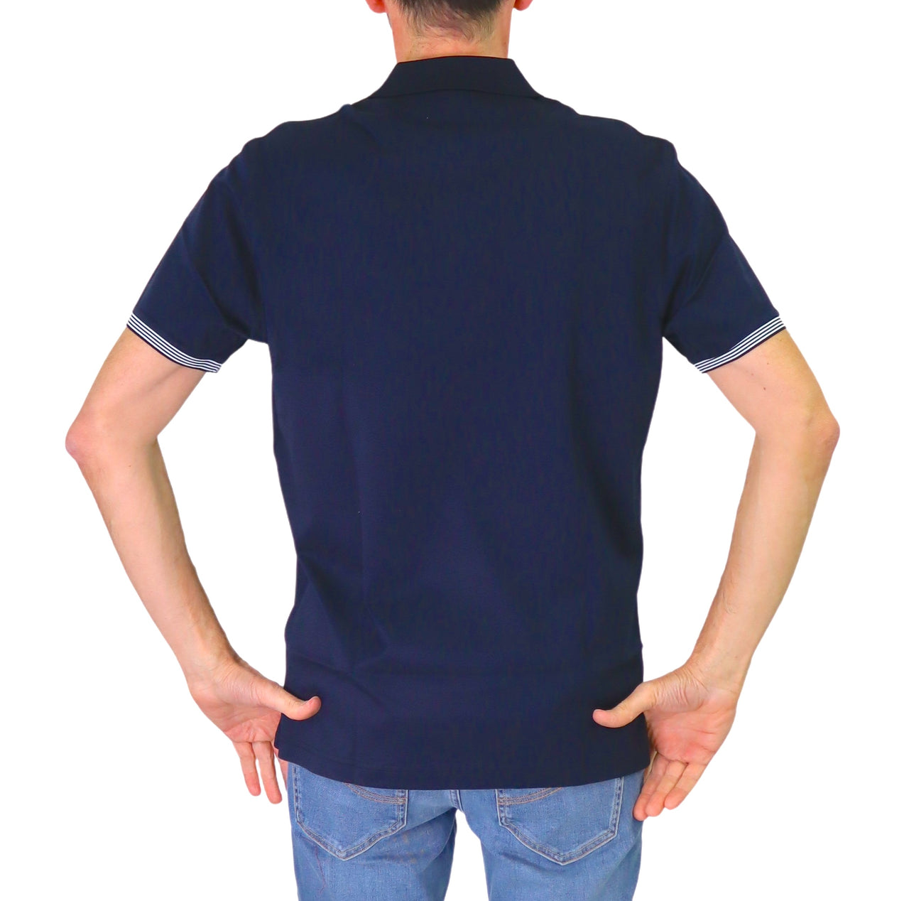 HARMONT&BLAINE polo uomo cotone stretch LRN427 020455 801 BLU estate 2025