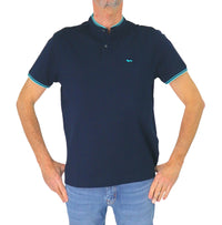 Thumbnail for HARMONT&BLAINE polo uomo cotone collo coreana LRN428 021148 801 BLU estate 2025