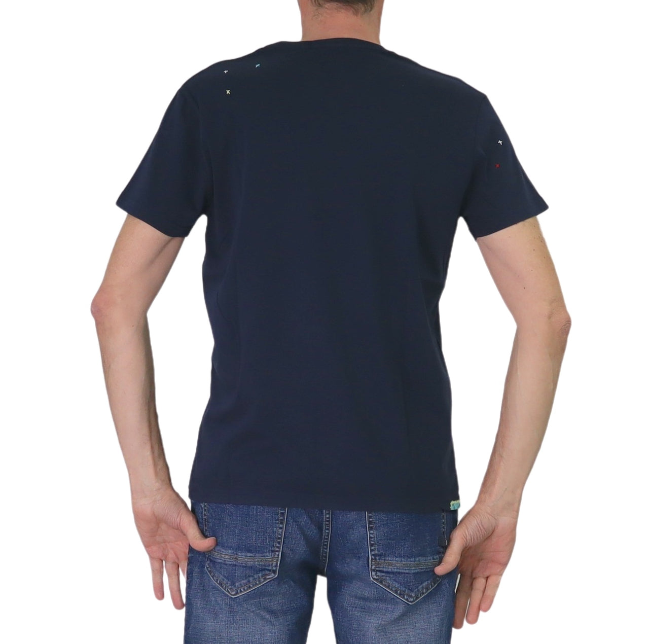 SHOCKLY t-shirt uomo cotone manica corta TS HAND HOLIDAY 2T6518 NOTTE BLU estate 2025