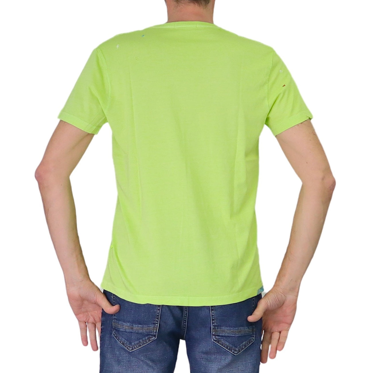 SHOCKLY t-shirt uomo cotone manica corta TS HAND HOLIDAY 2T6527 GREEN VERDE LIME estate 2025