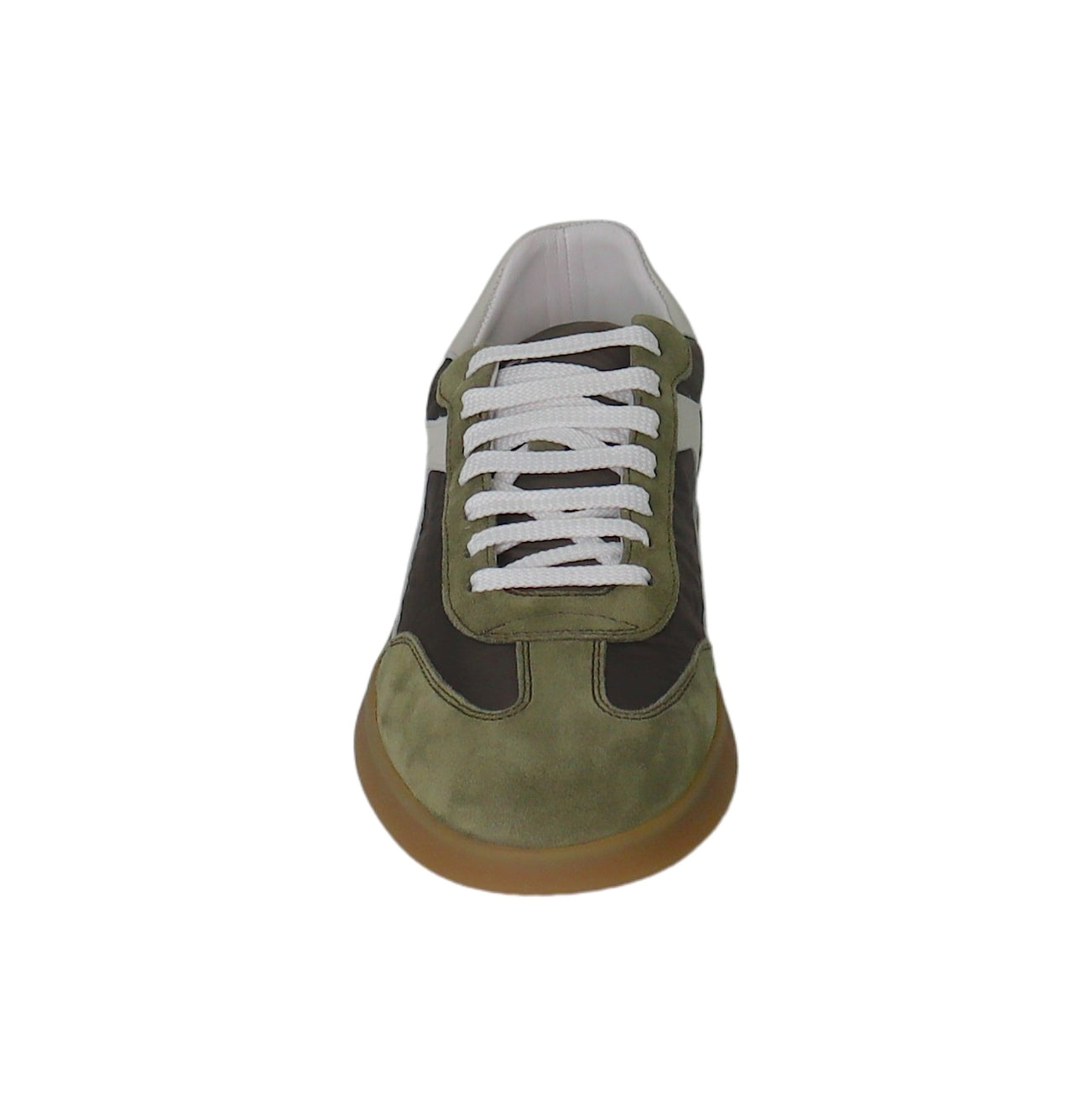 FRAU scarpe sneaker uomo tessuto pelle scamosciata 22D1 149 PRATO VERDE BIANCO estate 2025