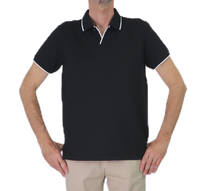 Thumbnail for TAKE TWO polo uomo manica corta senza bottoni cotone UKE7030 NERO BIANCO estate 2025