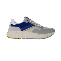 Thumbnail for FRAU scarpe sneaker uomo tessuto pelle scamosciata X002 129 GRIGIO BLU BIANCO estate 2025