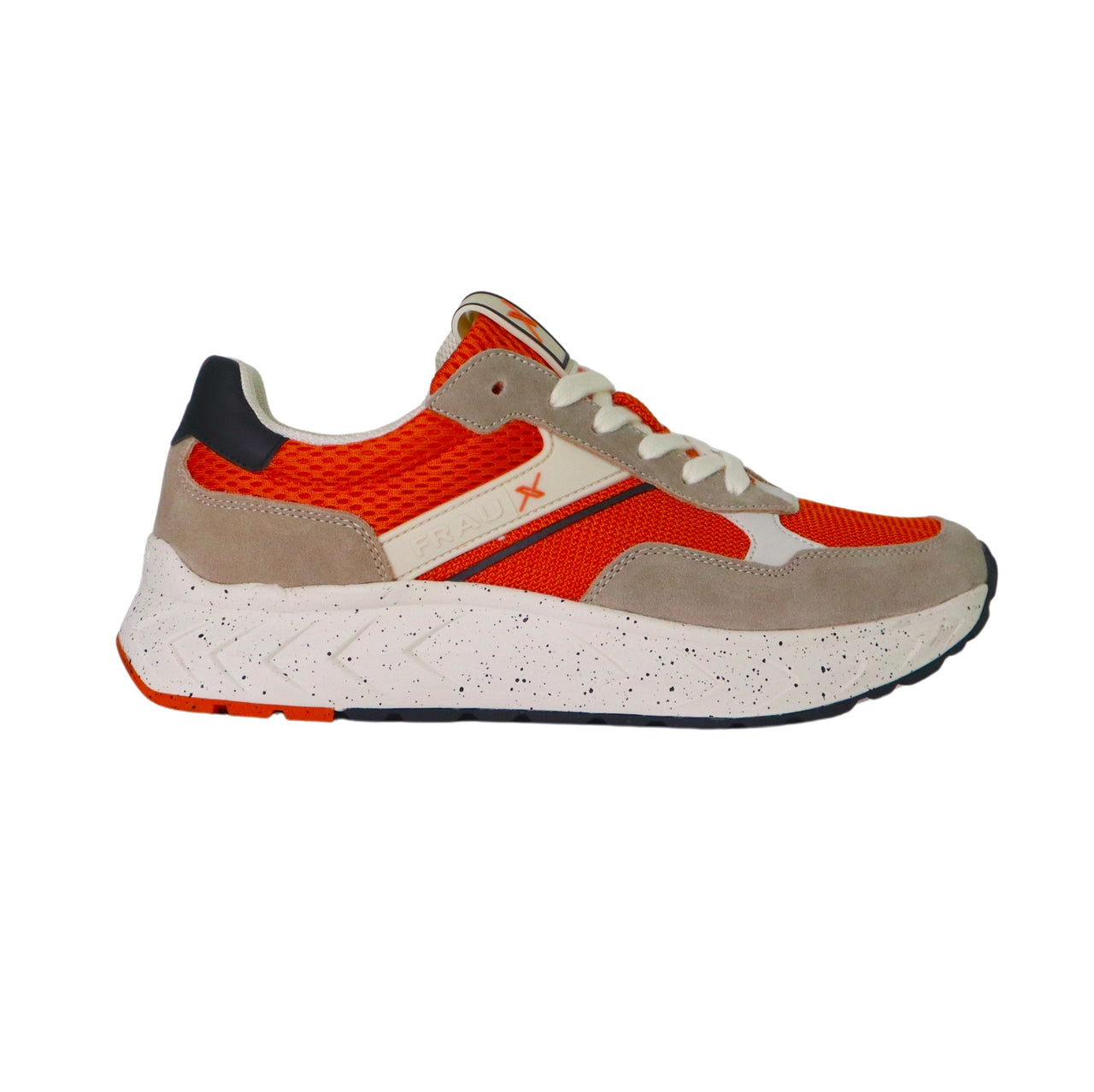 FRAU scarpe sneaker uomo tessuto mesh pelle scamosciata X003 129 ARANCIONE TAUPE estate 2025