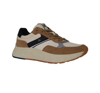 Thumbnail for FRAU scarpe sneaker uomo tessuto nylon pelle scamosciata X001 129 PANNA BEIGE estate 2025