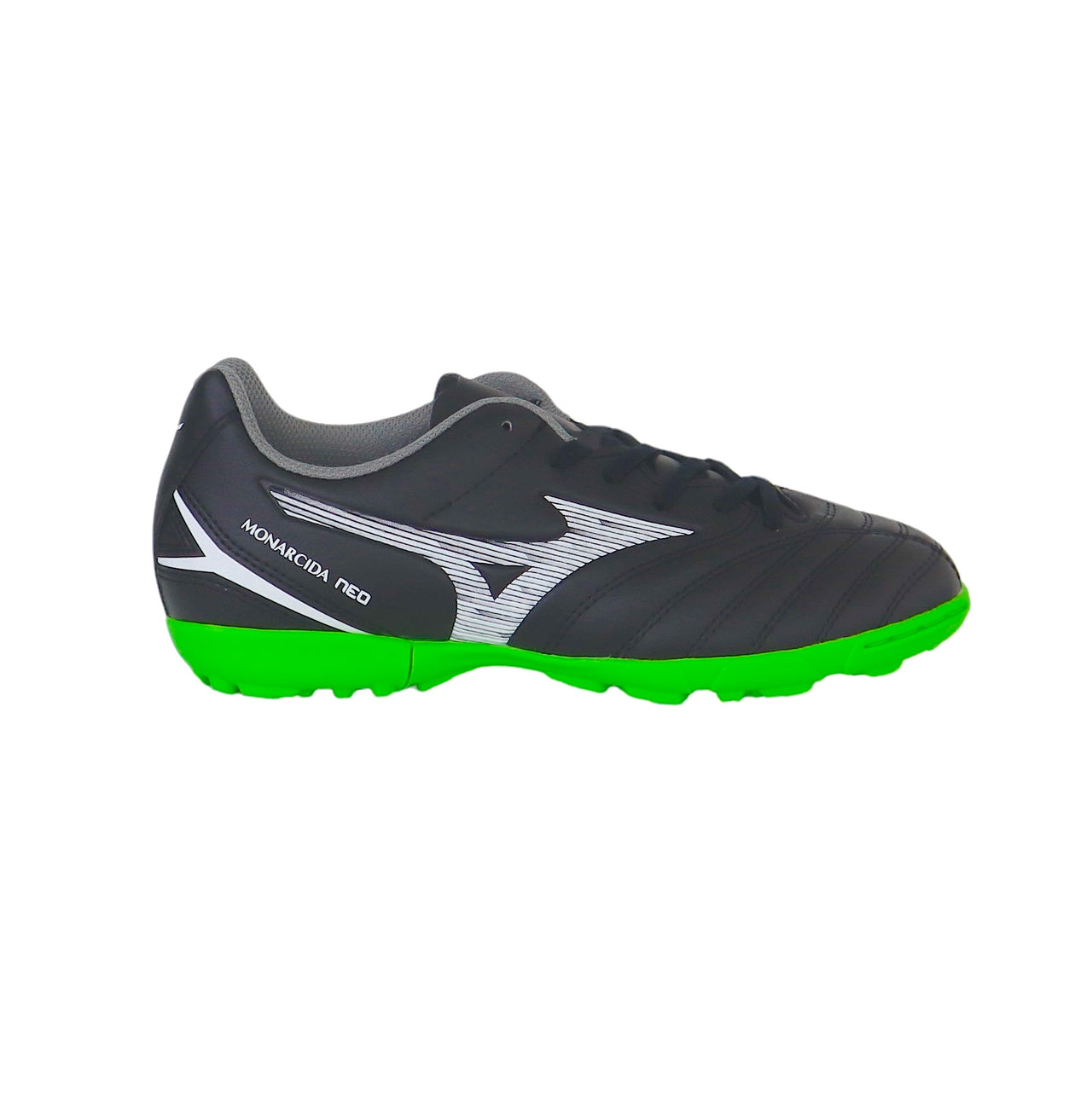 MIZUNO scarpe calcetto bimbo turf MONARCIDA NEO III SELECT JR AS P1GE252502 NERO VERDE giugno 2025