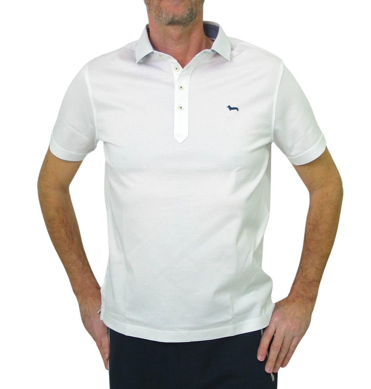 HARMONT BLAINE polo uomo cotone LRJ052 020455 100 BIANCO estate