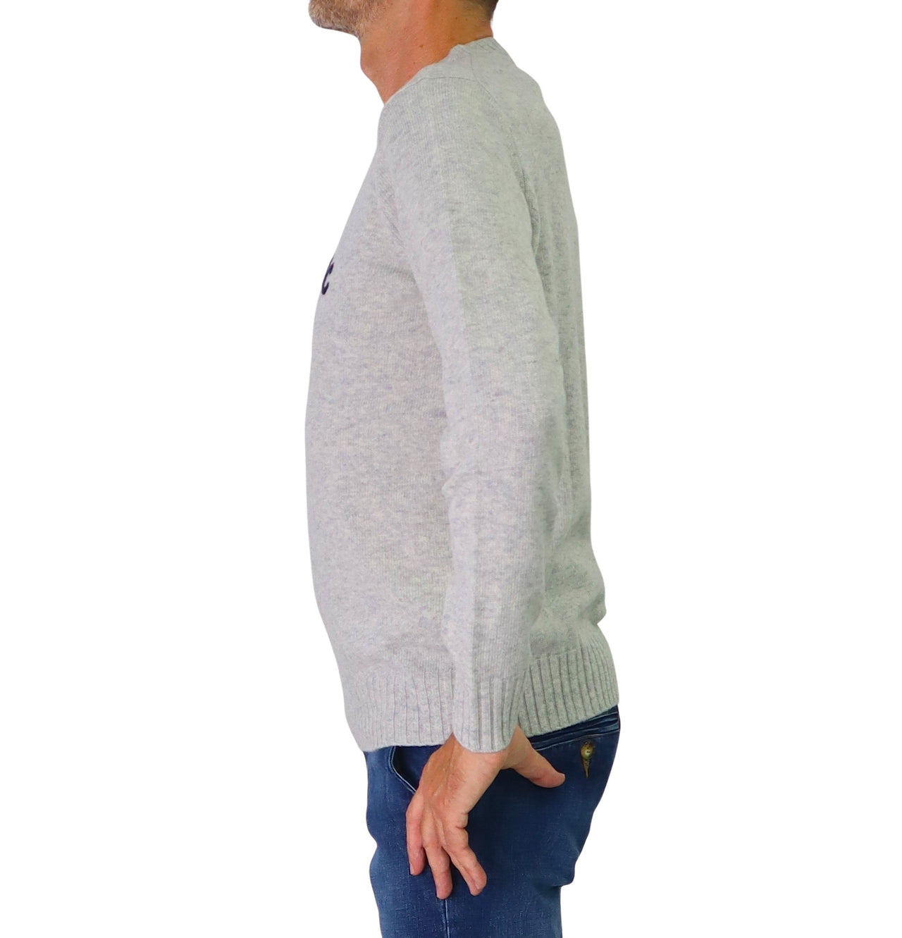 ALLEY DOCKS maglione uomo girocollo lana AU26W01MG MONT BLANC GRIGIO inverno 2025