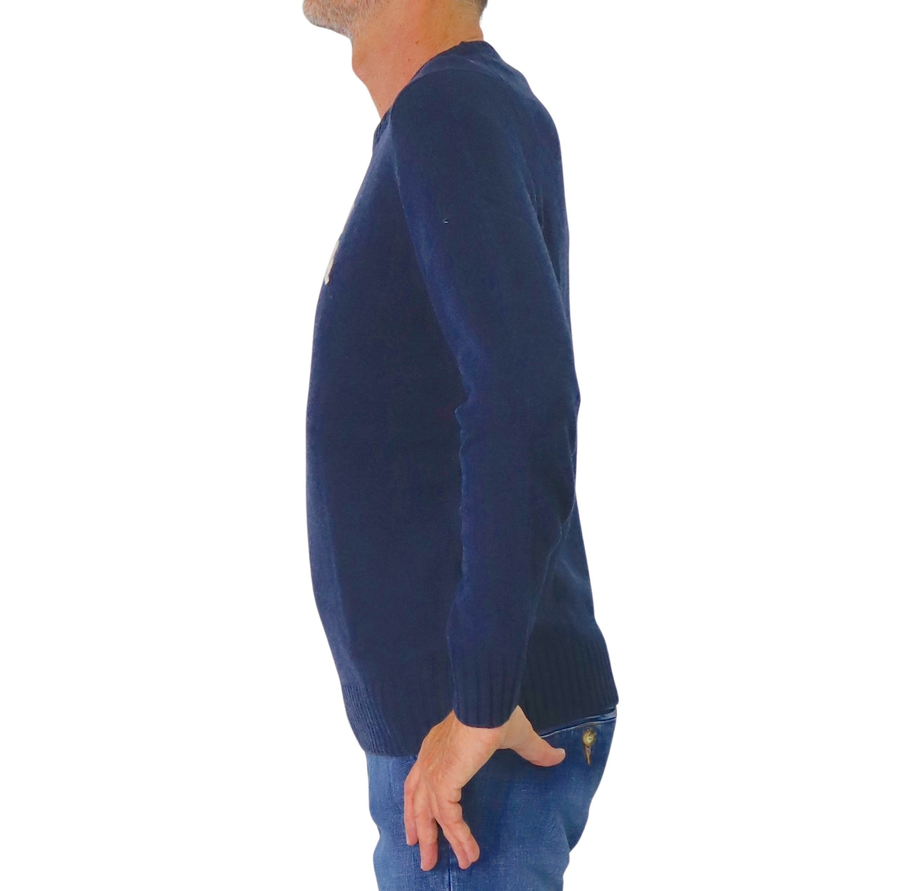 ALLEY DOCKS maglione uomo girocollo lana AU26W01MG BOMBARDINO BLU inverno 2025