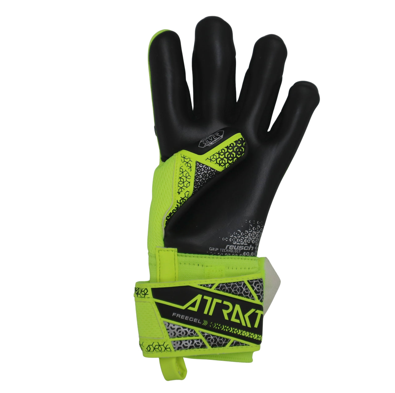 REUSCH guanti portiere bimbo ATTRAKT FREEGEL SILVER JUNIOR 5572235 2025 NERO GIALLO FLUO luglio 2025