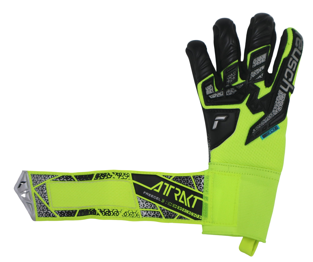 REUSCH guanti portiere bimbo ATTRAKT FREEGEL SILVER JUNIOR 5572235 2025 NERO GIALLO FLUO luglio 2025