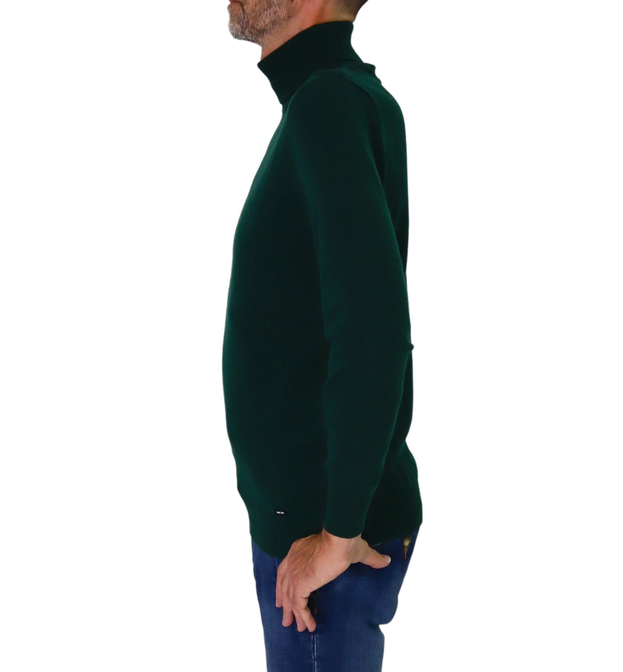 TAKE TWO maglione uomo dolcevita cashemire GAUGE 12 UT00601 VERDE inverno 2025