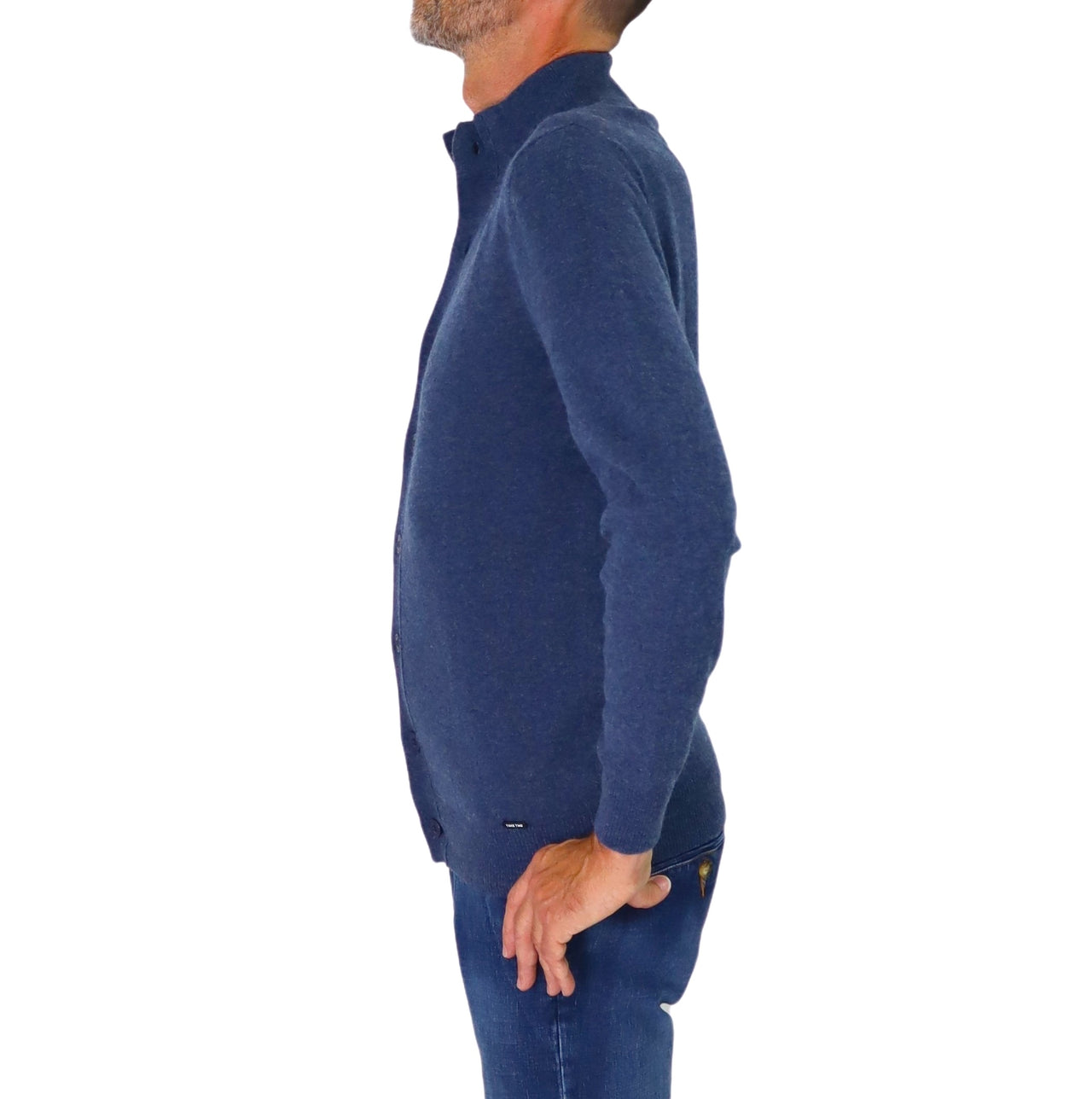 TAKE TWO maglione uomo cardigan cashemire GAUGE 12 UT00603 BLUETTE inverno 2025
