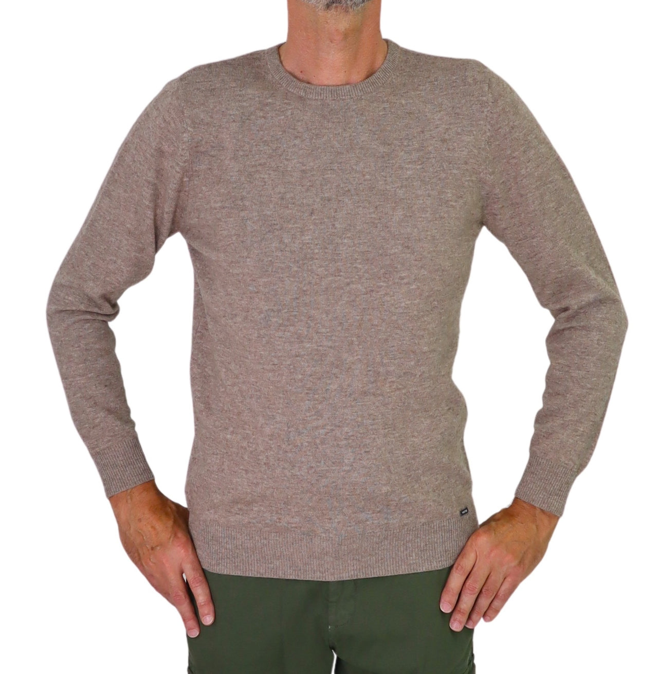 TAKE TWO maglione uomo girocollo cashmere GAUGE 12 UT00600 TORTORA inverno 2025