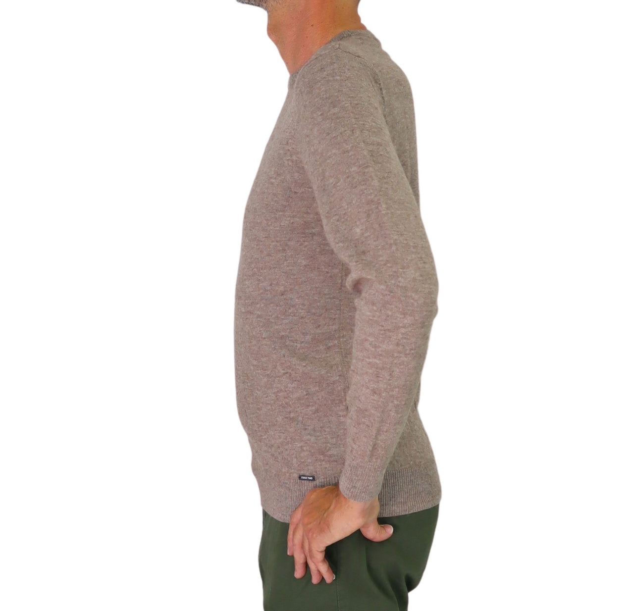 TAKE TWO maglione uomo girocollo cashmere GAUGE 12 UT00600 TORTORA inverno 2025