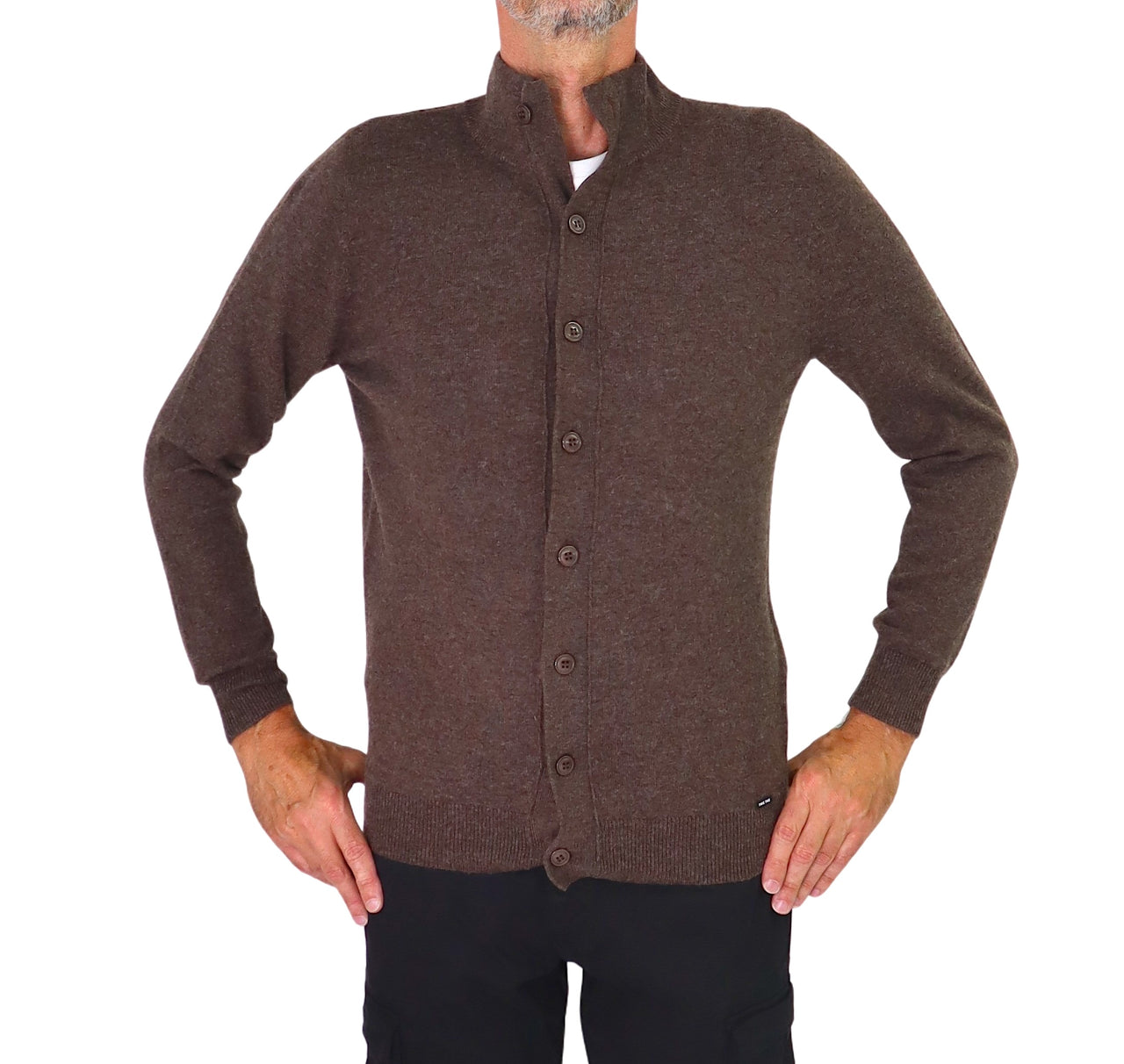 TAKE TWO maglione uomo cardigan cashemire GAUGE 12 UT00603 MARRONE inverno 2025