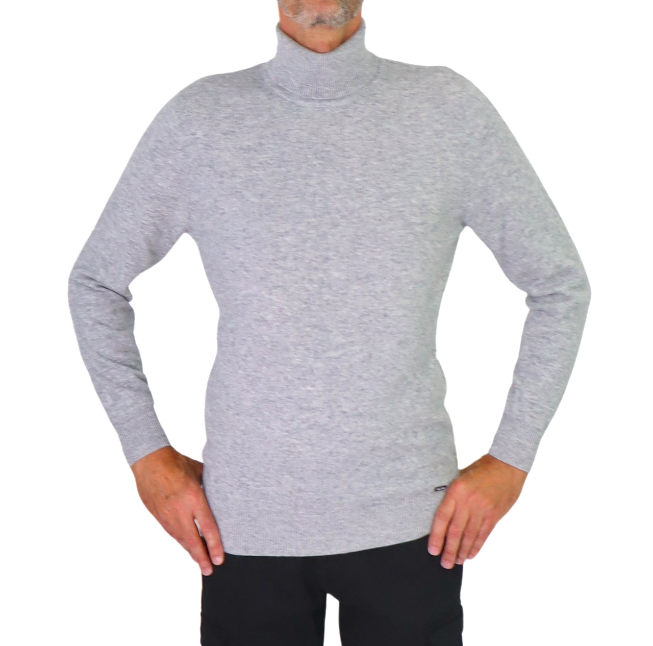 TAKE TWO maglione uomo dolcevita cashmere GAUGE 12 UT00601 GRIGIO