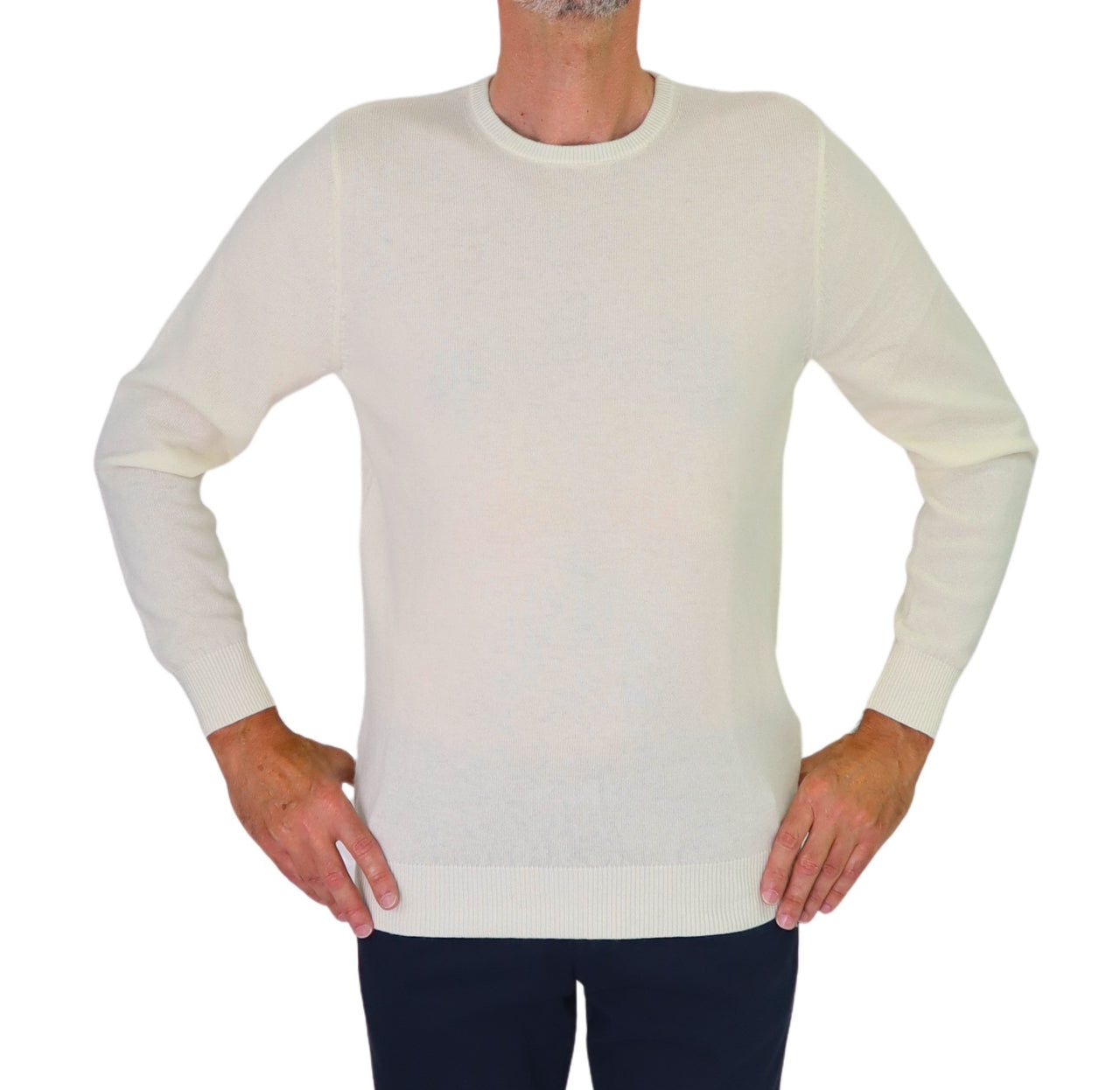 TAKE TWO maglione uomo girocollo cashmere GAUGE 12 UT00600 PANNA inverno 2025