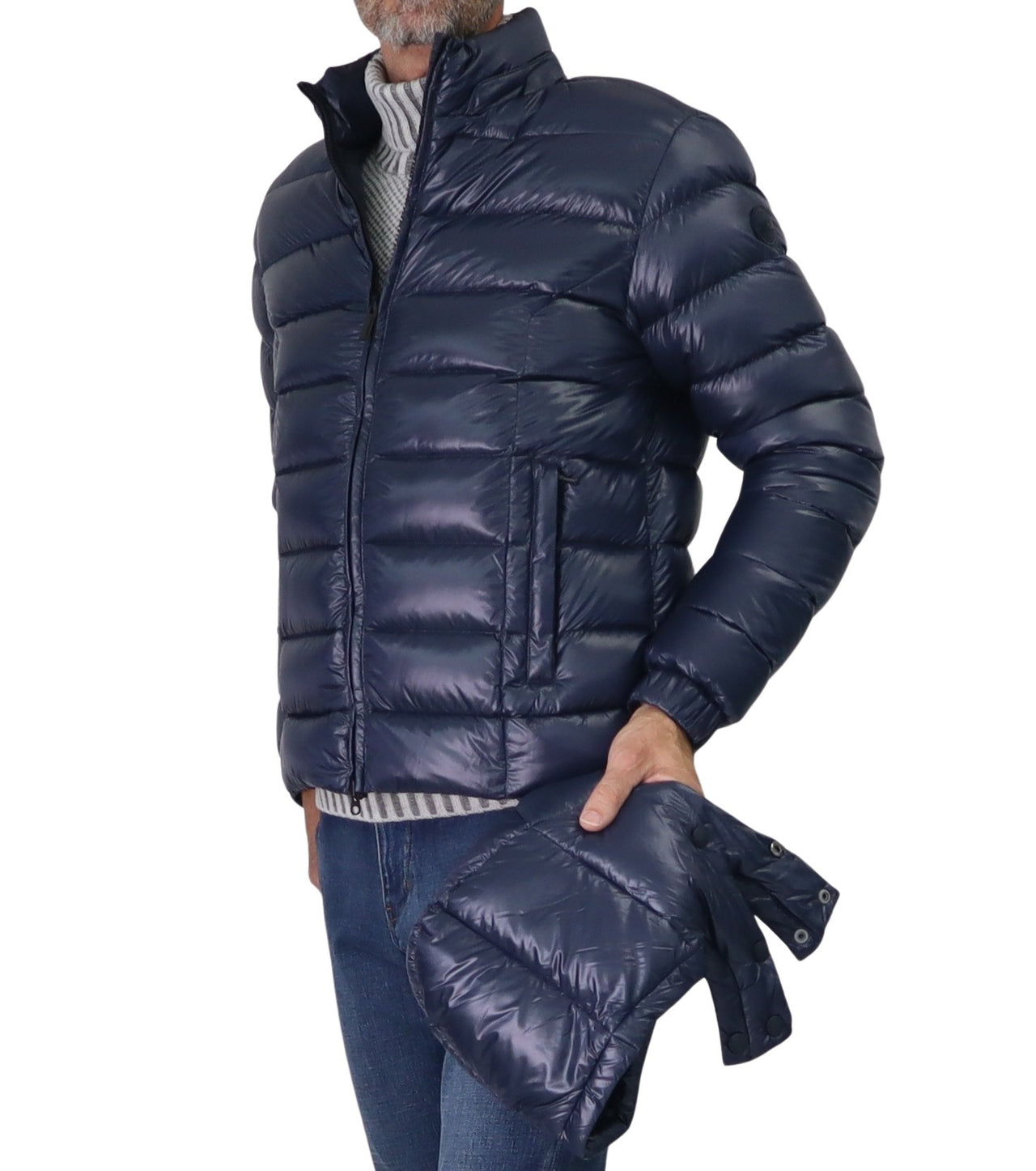 COLMAR giubbotto uomo piumino cappuccio 1271R 2ZO POLISHED 68 BLU inverno 2025