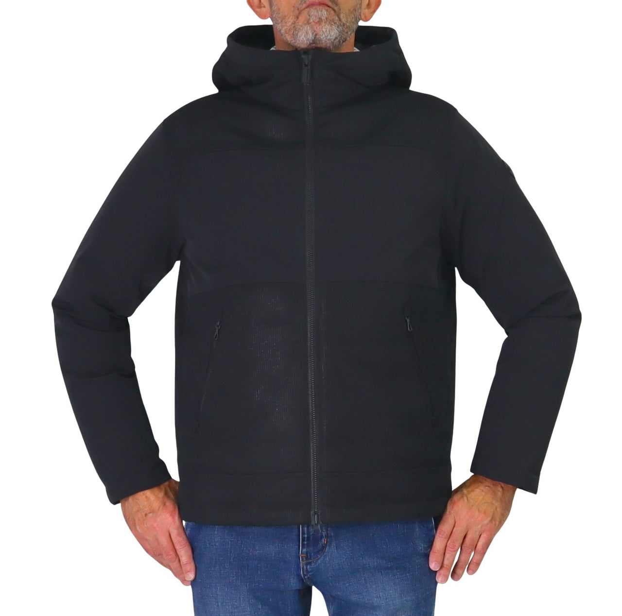 COLMAR giubbotto uomo cappuccio bimateriale piuma 9503 8YN KNITS 99 NERO inverno 2025