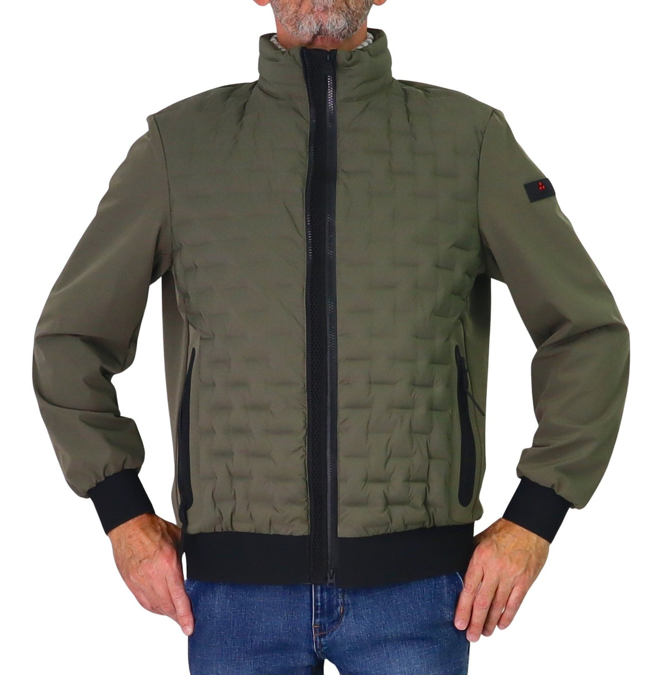 PEUTEREY giubbotto uomo bimateriale piuma KILDIN BMAT PEU542101191969 689 VERDE inverno 2025