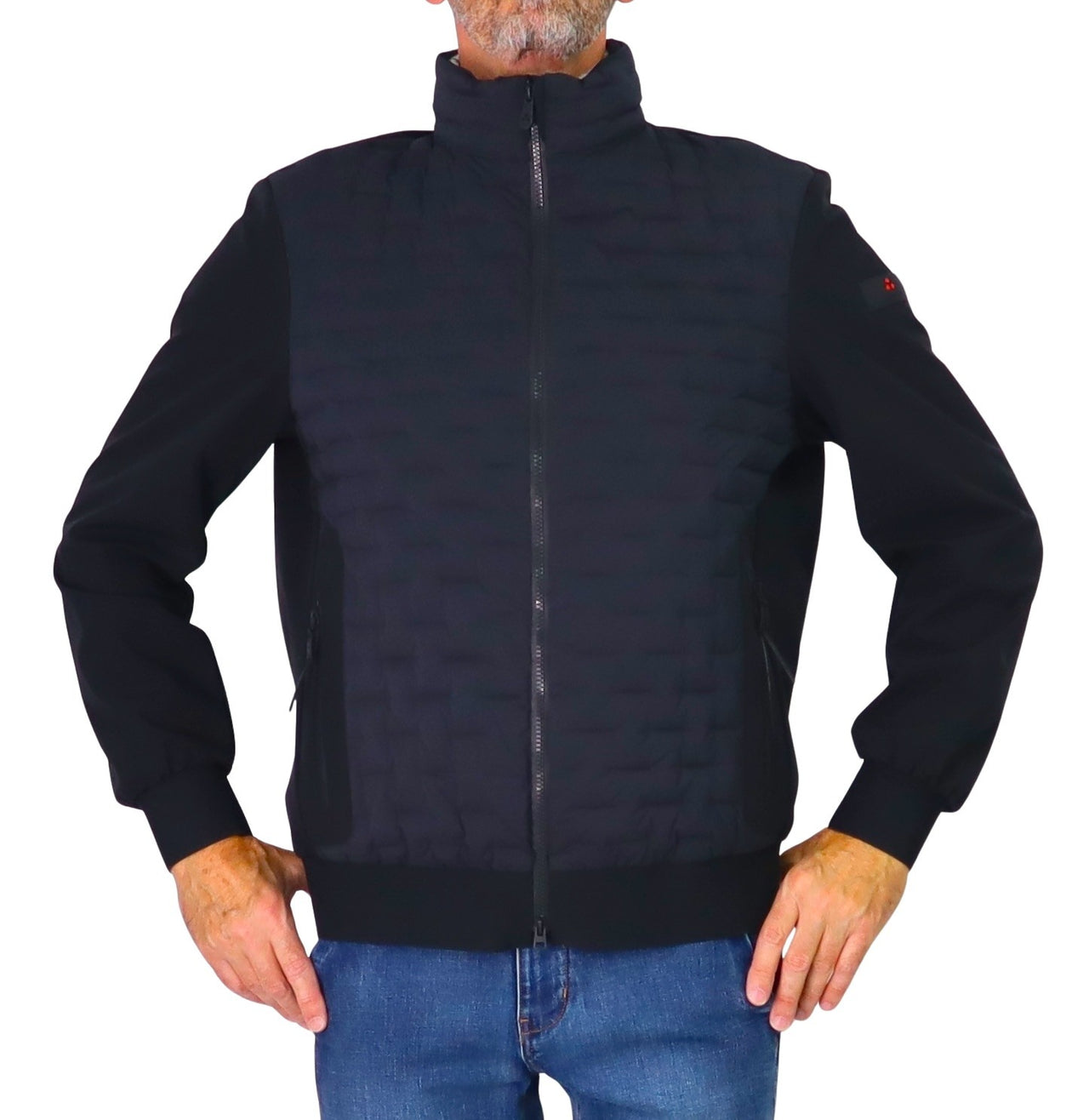PEUTEREY giubbotto uomo bimateriale piuma KILDIN BMAT PEU542101191969 NER NERO inverno 2025