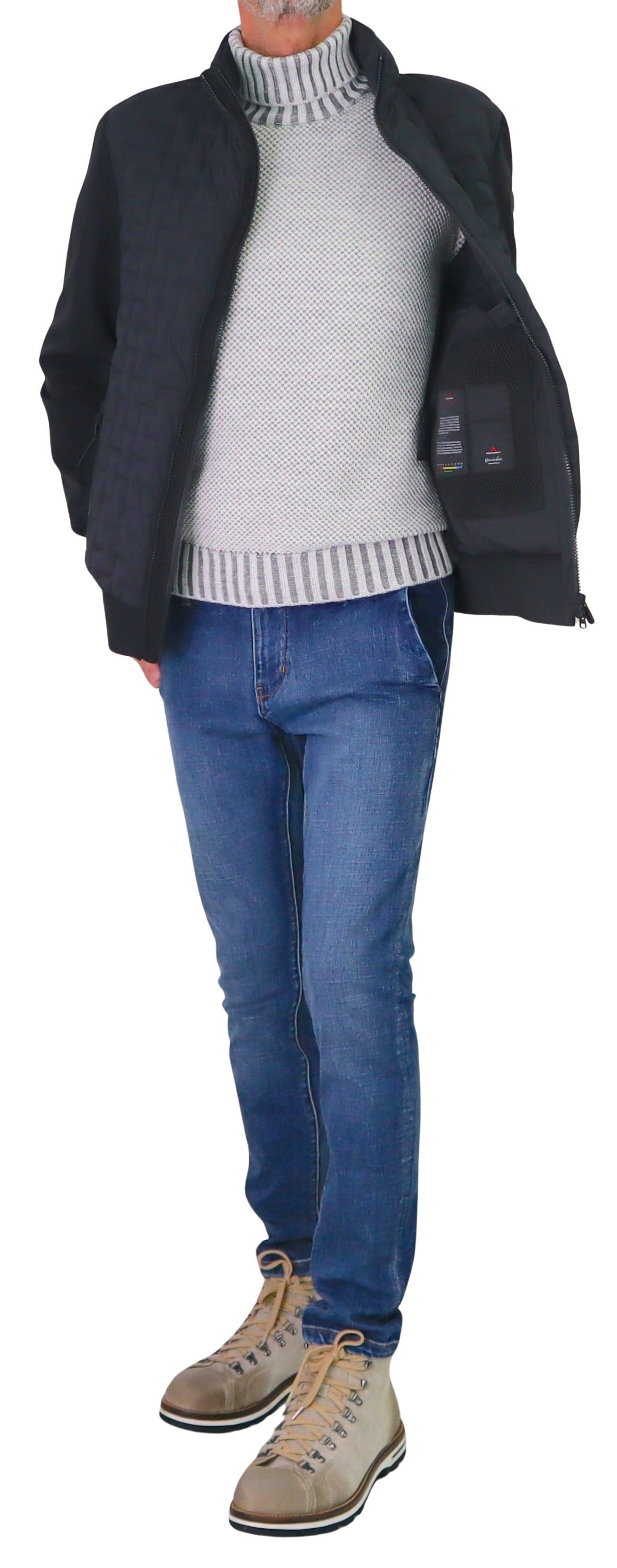 PEUTEREY giubbotto uomo bimateriale piuma KILDIN BMAT PEU542101191969 NER NERO inverno 2025
