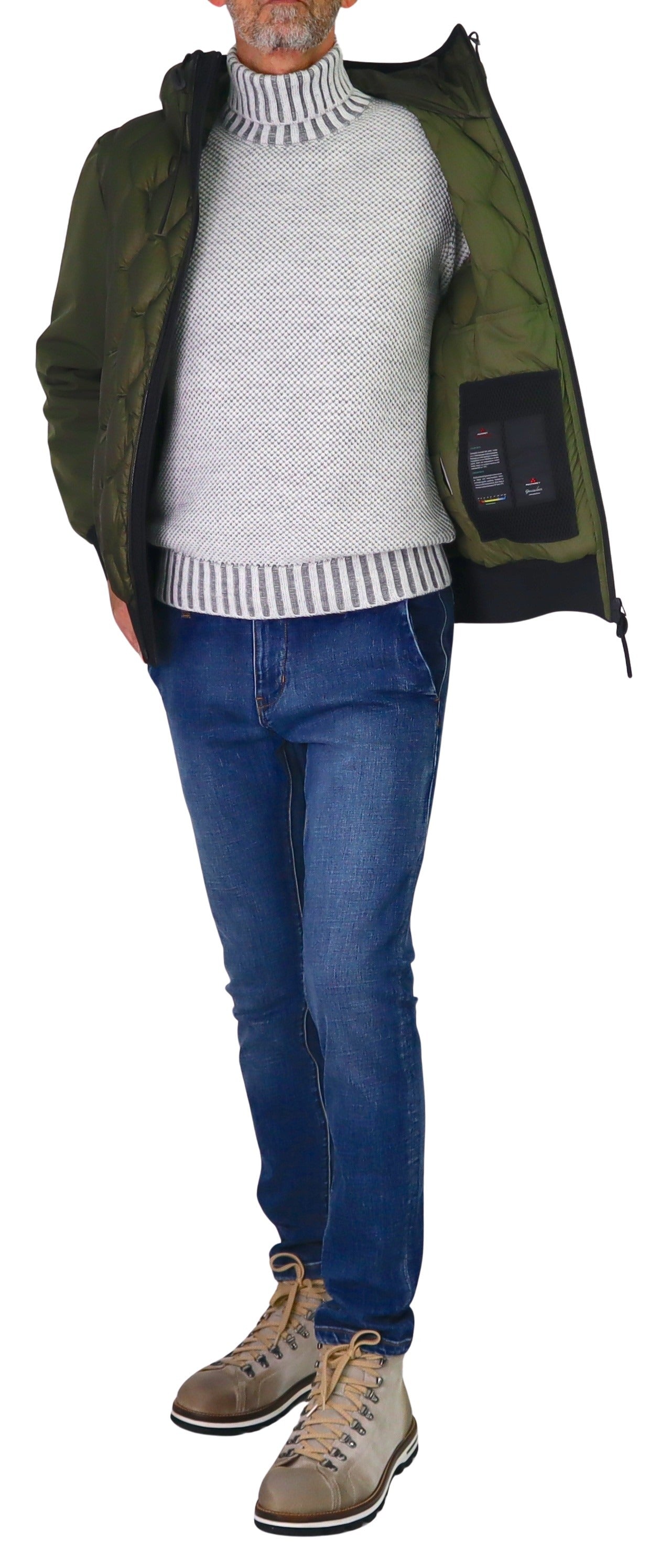 PEUTEREY giubbotto uomo bimateriale piuma KOONS KJ BMAT PEU520701181862 690 VERDE inverno 2025