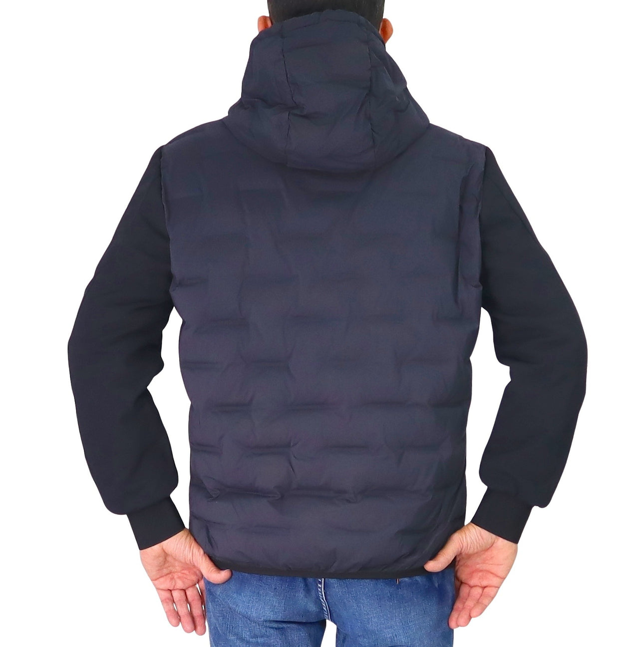 PEUTEREY giubbotto uomo bimateriale cappuccio HOLZER SJN BMAT PEU520601191802 215 BLU inverno 2025