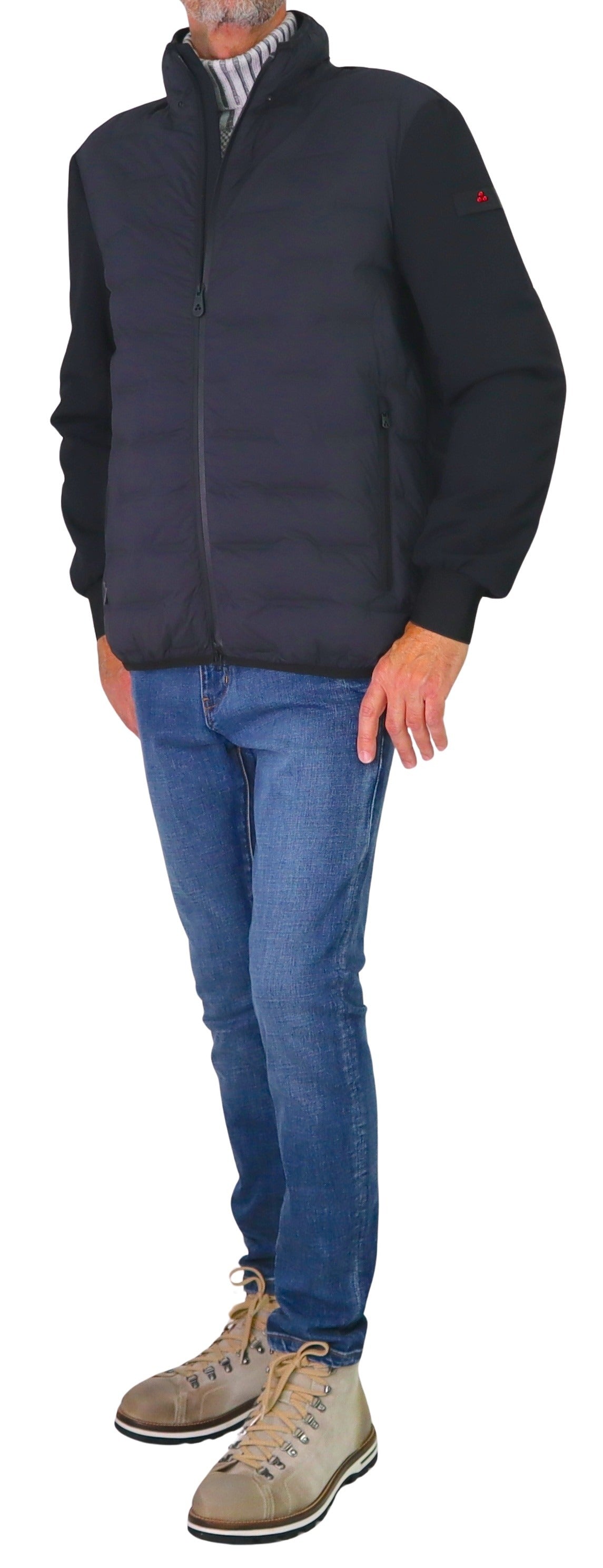 PEUTEREY giubbotto uomo bimateriale cappuccio HOLZER SJN BMAT PEU520601191802 215 BLU inverno 2025