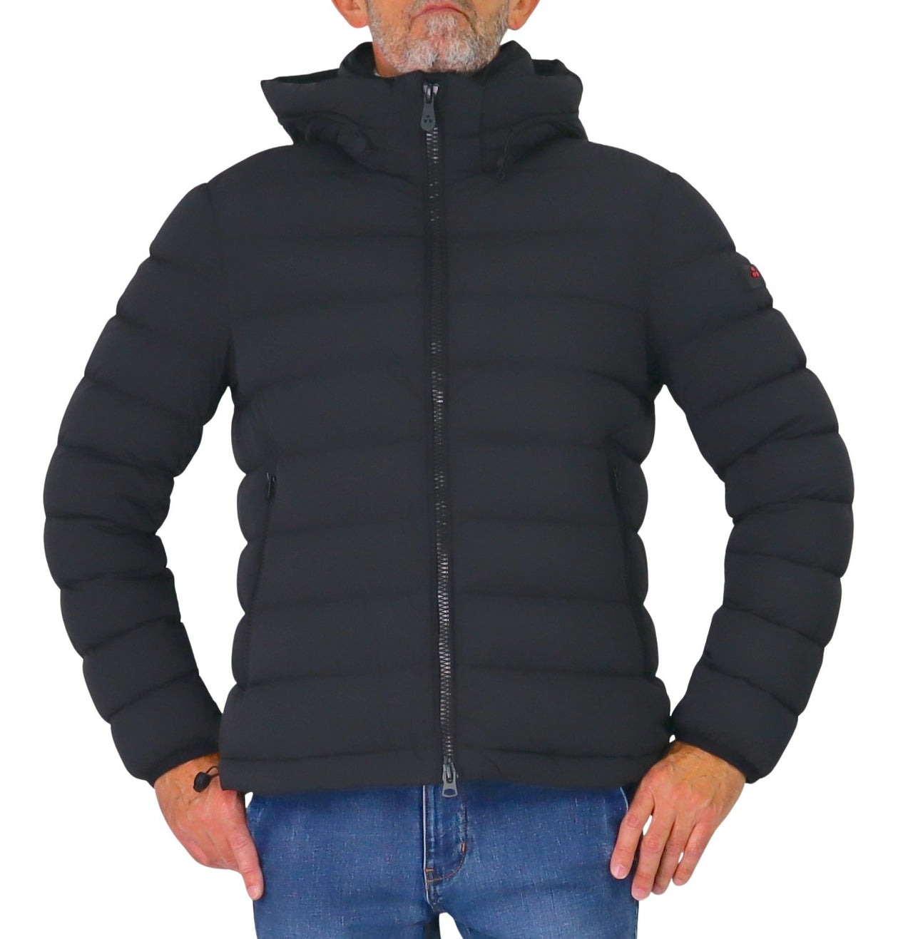 PEUTEREY giubbotto uomo bomber piuma cappuccio BOGGS NS 04 PEU558201191861 NER NERO inverno 2025