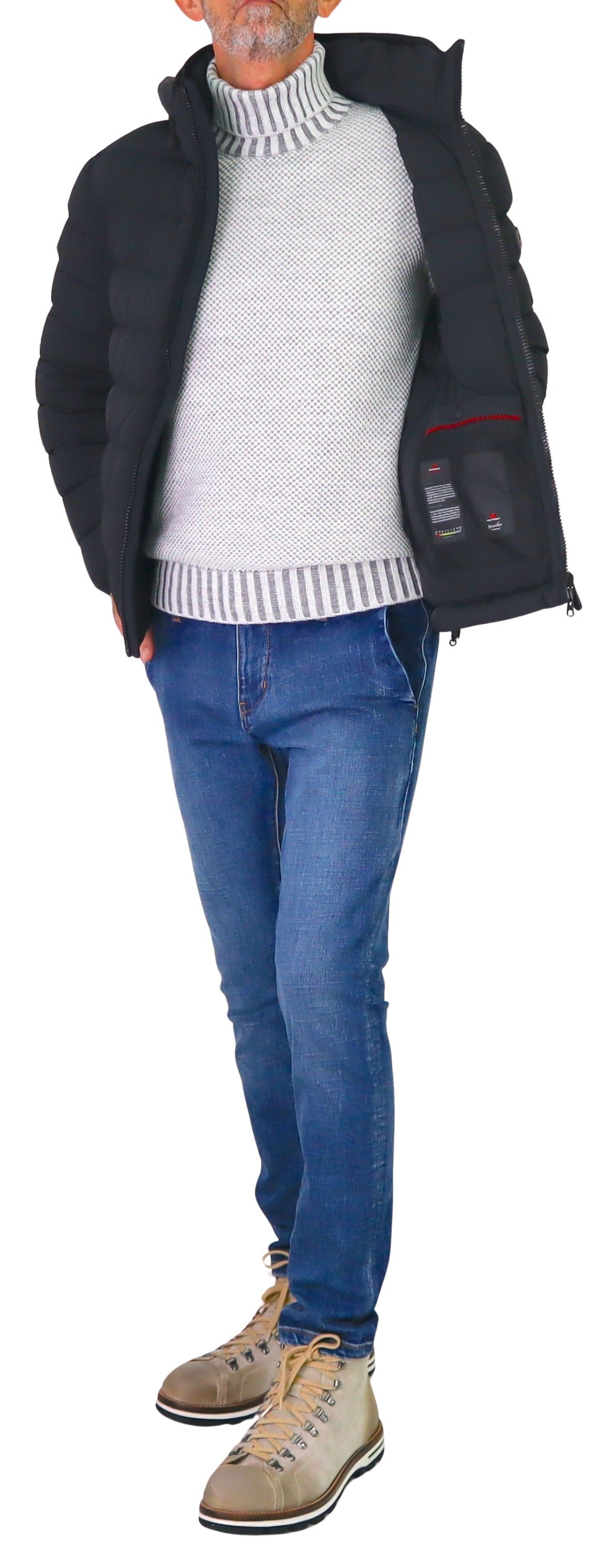 PEUTEREY giubbotto uomo bomber piuma cappuccio BOGGS NS 04 PEU558201191861 NER NERO inverno 2025