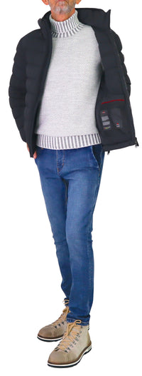 Thumbnail for PEUTEREY giubbotto uomo bomber piuma cappuccio BOGGS NS 04 PEU558201191861 NER NERO inverno 2025