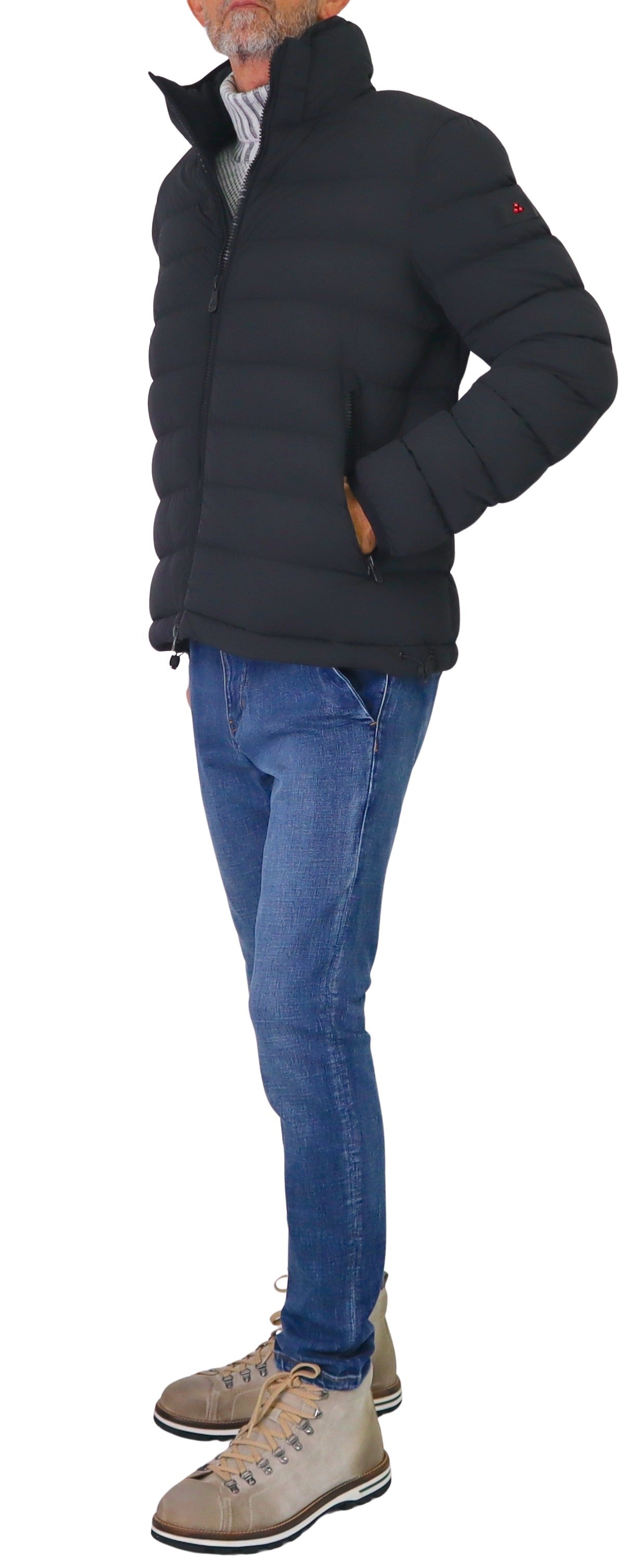 PEUTEREY giubbotto uomo bomber piuma cappuccio BOGGS NS 04 PEU558201191861 NER NERO inverno 2025