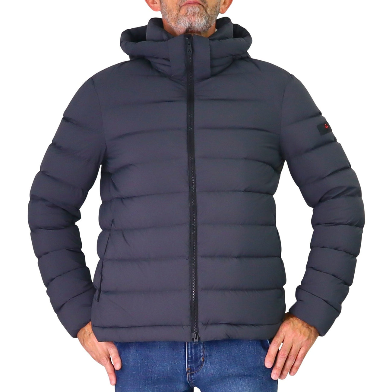 PEUTEREY giubbotto uomo bomber piuma cappuccio BOGGS 04 PEU558201181971 799 GRIGIO inverno 2025