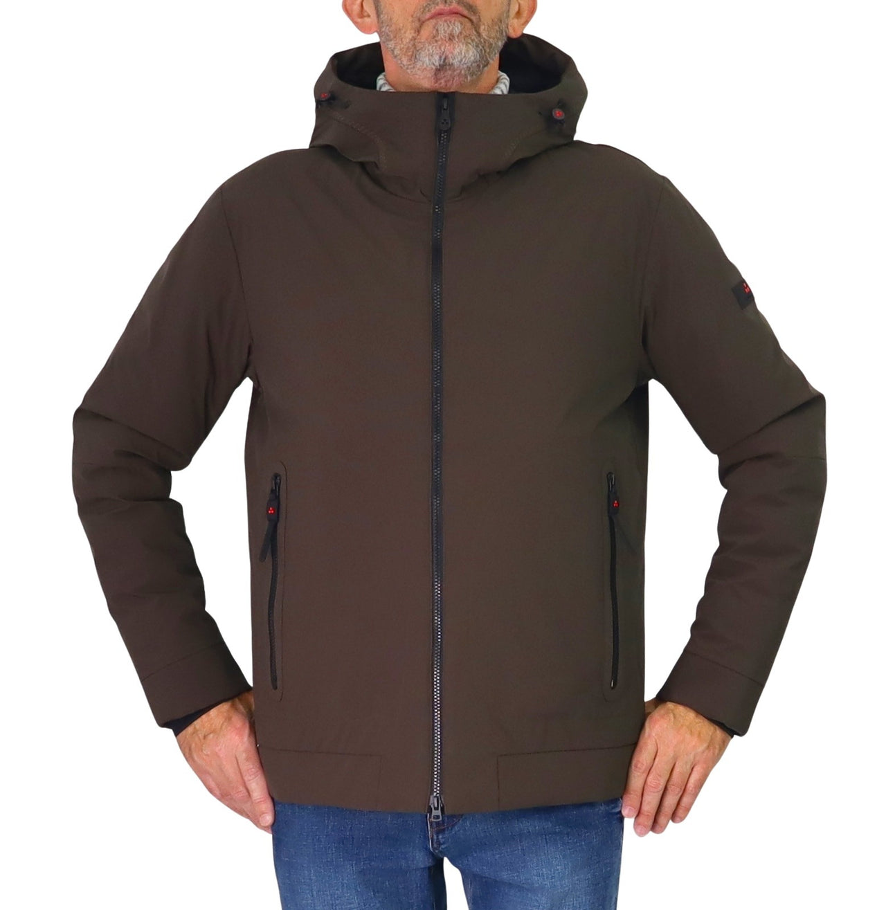PEUTEREY giubbotto uomo thermoplume cappuccio LOGE SRT 01 PEU556601192020 494 MARRONE inverno 2025