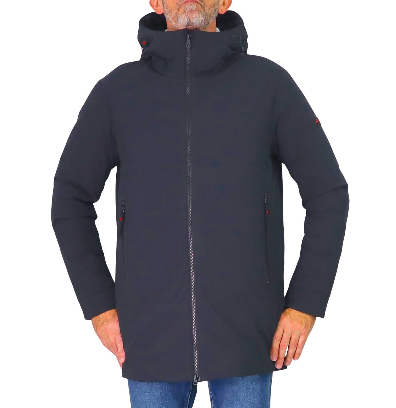 PEUTEREY giubbotto uomo coprigiacca overcoat cappuccio METIDE STR 01 PEU556701192020 NERO inverno 2025