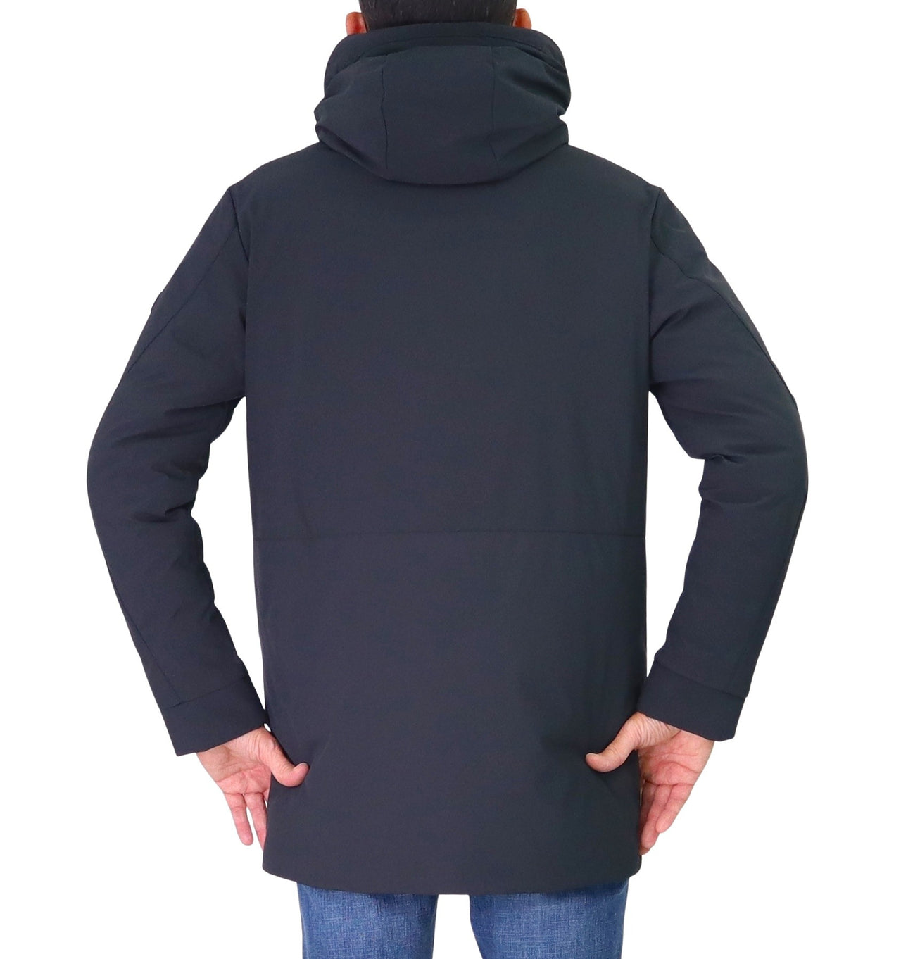 PEUTEREY giubbotto uomo coprigiacca overcoat cappuccio METIDE STR 01 PEU556701192020 NERO inverno 2025