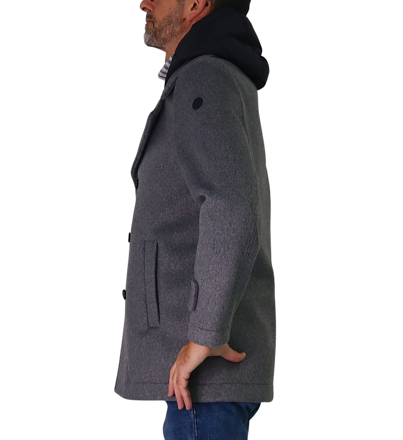 DISTRETTO 12 giubbotto uomo cappotto PEACOAT MANC HESTER GB1507 7209 GRIGIO inverno 2025