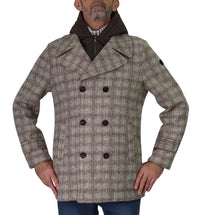 Thumbnail for DISTRETTO 12 giubbotto uomo cappotto cappuccio PEACOAT LEE DS GB1510 2541 BEIGE MARRONE inverno 2025